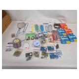 Mixed Lot Fishing Gear Assortment - Worm Hooks, Weights & Lures