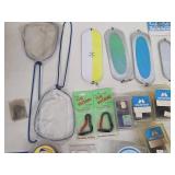 Mixed Lot Fishing Gear Assortment - Worm Hooks, Weights & Lures