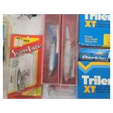 Mixed Lot Fishing Gear Assortment - Worm Hooks, Weights & Lures