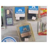 Mixed Lot Fishing Gear Assortment - Worm Hooks, Weights & Lures