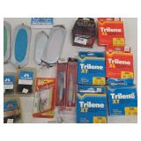 Mixed Lot Fishing Gear Assortment - Worm Hooks, Weights & Lures