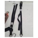 BoatBuckle Tie-Down Straps with Carabiners - Black & Brown Nylon (Assorted)