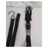 BoatBuckle Tie-Down Straps with Carabiners - Black & Brown Nylon (Assorted)