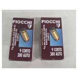 Fiocchi 9 Corto / 380 Auto FMJHP 90gr 50 Cartridges (Lot of 2)