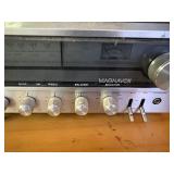 8-track and record player with 8 track tapes