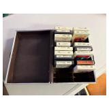 8-track and record player with 8 track tapes