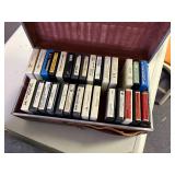 8-track and record player with 8 track tapes