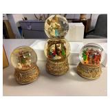 Set of three Snow globe nativity scene