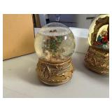 Set of three Snow globe nativity scene