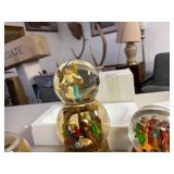 Set of three Snow globe nativity scene
