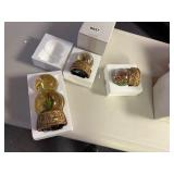Set of three Snow globe nativity scene