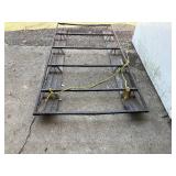 Metal frame on skis