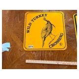 Wild turkey crossing sign
