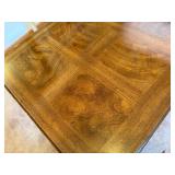 Glass top wooden nightstand with drawer