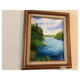 Scenic lake painting