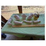 bisque porcelain components for assembling or repairing antique dolls