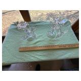 Vintage Floral Vase Candelabra Set