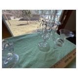Vintage Floral Vase Candelabra Set