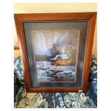 Northern lights and log cabin print