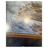 Northern lights and log cabin print