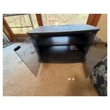 Glass door wooden TV stand