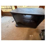 Glass door wooden TV stand