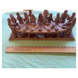 Olive wood carving of last supper made in Israel