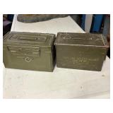 Assortment of 12 gauge ammo with 3 military ammo cans