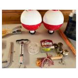 Lot of fishing tackle, line, and accessories