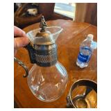 Water pitcher with silverplate stand