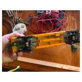 Large assortment of old model trains, tracks, and accessories