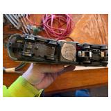Large assortment of old model trains, tracks, and accessories