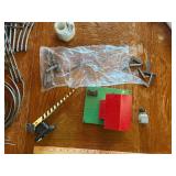 Large assortment of old model trains, tracks, and accessories