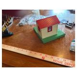 Large assortment of old model trains, tracks, and accessories