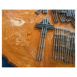 Large assortment of old model trains, tracks, and accessories