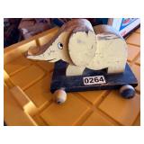 Hand carved vintage elephant toy
