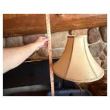 Wooden carved wolf base lamp