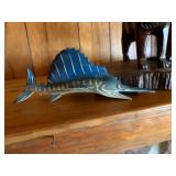 Metallic blue and silver sailfish decor
