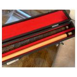 2 piece pool cue in case