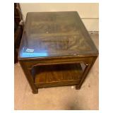 Wooden Side table with glass top