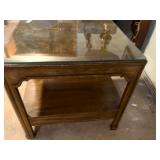 Wooden Side table with glass top