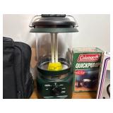 Camping lot: lantern, cooler, air pumps