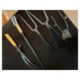 Vintage hair curlers and blade sharpener
