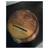 Rustic barrel coin jar