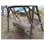 Wooden swing bench with frame
