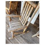 Wooden rocker and 2 chairs for patio