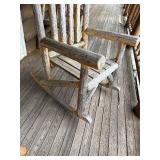 Wooden rocker and 2 chairs for patio