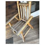 Wooden rocker and 2 chairs for patio