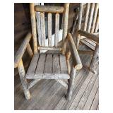 Wooden rocker and 2 chairs for patio