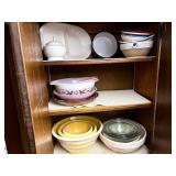 Contents include vintage Pyrex bowls